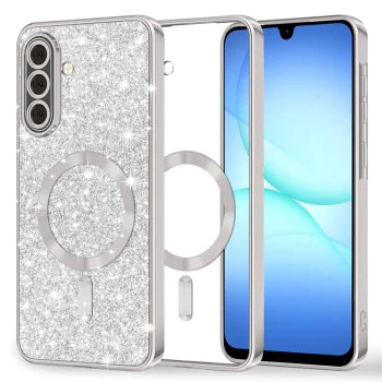 Калъф за Samsung Galaxy A17 5G / A17 4G - Techsuit - Luxury Glitter MagSafe - Сребрист
