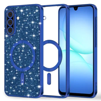 Калъф за Samsung Galaxy A17 5G / A17 4G - Techsuit - Luxury Glitter MagSafe - Тъмно Син