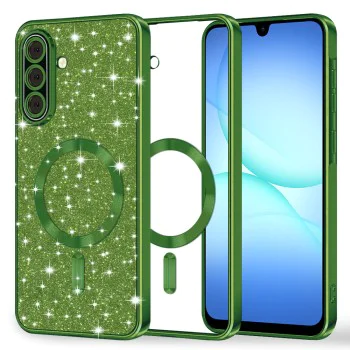 Калъф за Samsung Galaxy A17 5G / A17 4G - Techsuit - Luxury Glitter MagSafe - Тъмно Зелен