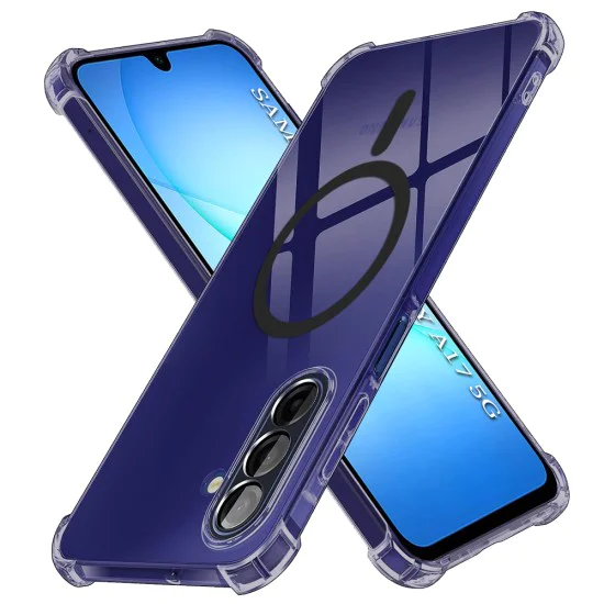 Калъф за Samsung Galaxy A17 5G / A17 4G - Techsuit - Shockproof Clear Silicone MagSafe - Опушено Черен