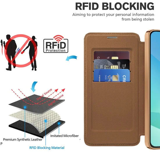 Калъф за Samsung Galaxy A17 5G / A17 4G - Techsuit - SmartMag Book Case - Кафяв