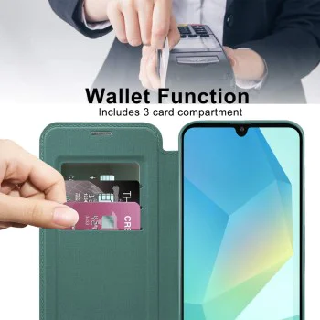 Калъф за Samsung Galaxy A17 5G / A17 4G - Techsuit - SmartMag Book Case - Зелен