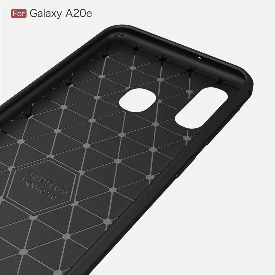 Калъф за Samsung Galaxy A20e - Carbon Silicone - Черен