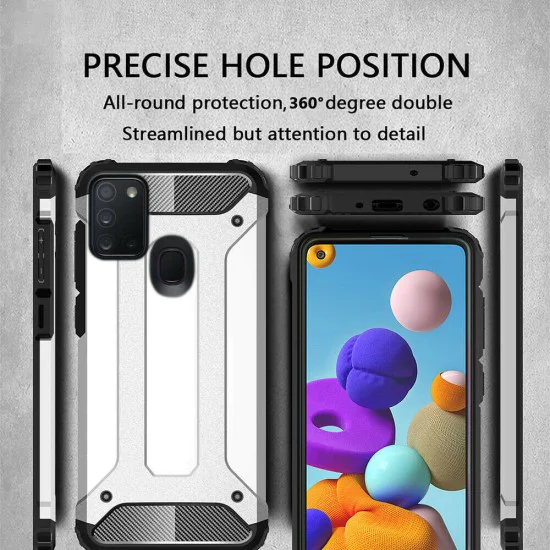 Калъф за Samsung Galaxy A21s - Hybrid Armor - Черен