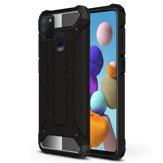 Калъф за Samsung Galaxy A21s - Hybrid Armor - Черен
