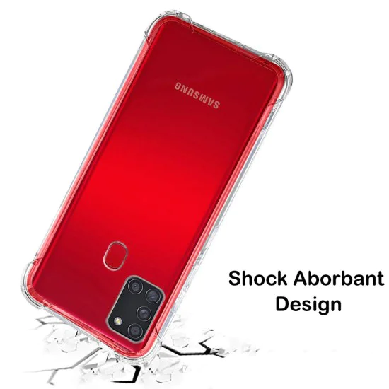 Калъф за Samsung Galaxy A21s - Удароустойчив Прозрачен Силиконов - Прозрачен
