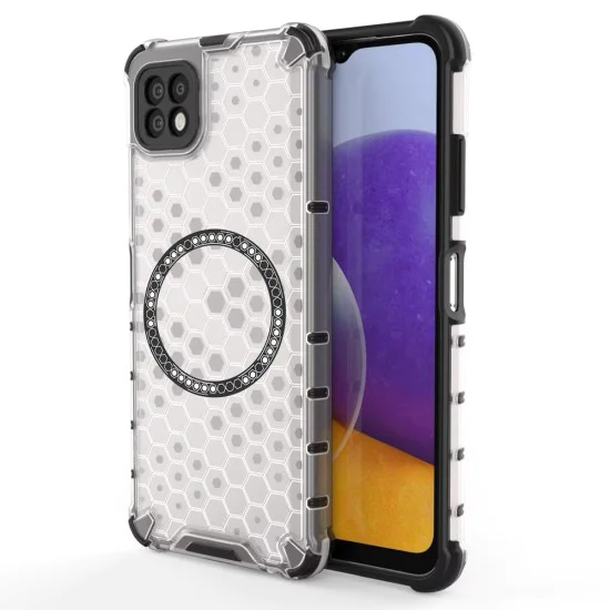 Калъф за Samsung Galaxy A22 5G - Techsuit - HoneyComb Shield MagSafe - Бял
