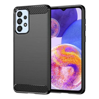 Калъф за Samsung Galaxy A23 4G / A23 5G - Carbon Silicone - Черен