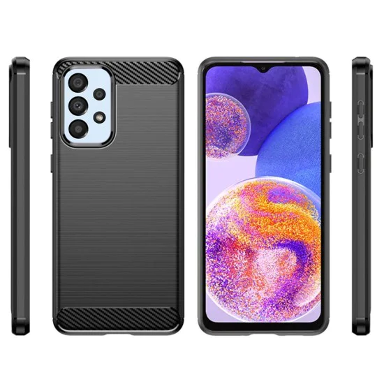 Калъф за Samsung Galaxy A23 4G / A23 5G - Carbon Silicone - Черен