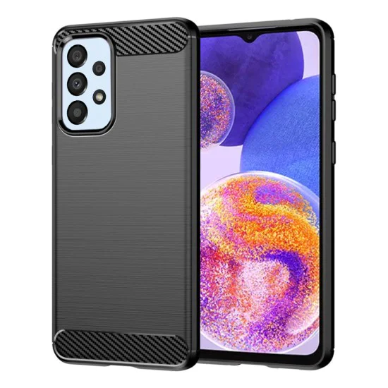 Калъф за Samsung Galaxy A23 4G / A23 5G - Carbon Silicone - Черен