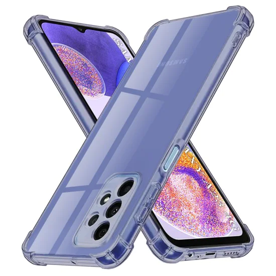 Калъф за Samsung Galaxy A23 4G / A23 5G - Techsuit - Удароустойчив Clear Silicone - Опушено Черен