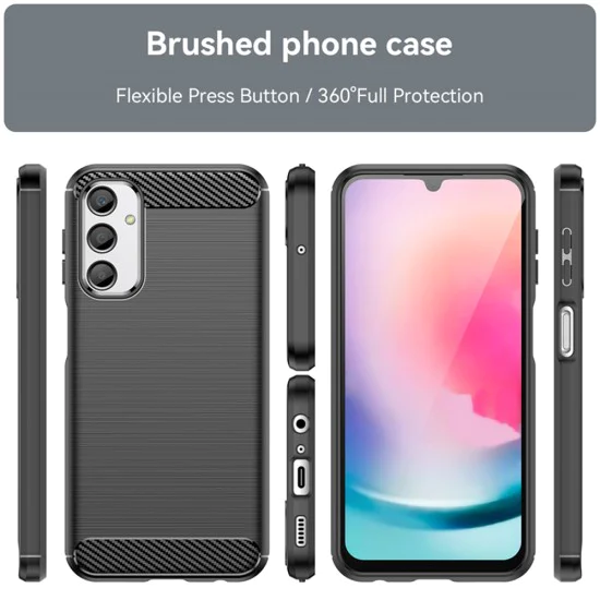 Калъф за Samsung Galaxy A24 - Carbon Silicone - Черен