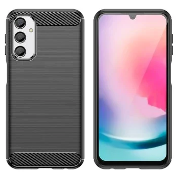 Калъф за Samsung Galaxy A24 - Carbon Silicone - Черен