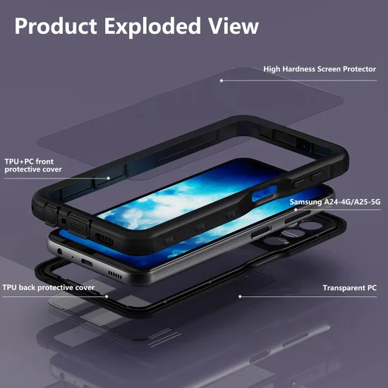 Калъф за Samsung Galaxy A25 5G - ShellBox Waterproof IP68 Case - Черен