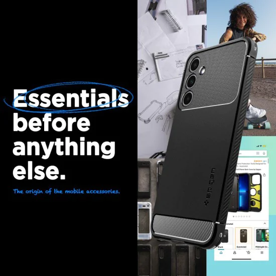 Калъф за Samsung Galaxy A25 5G - Spigen - Rugged Armor - черен