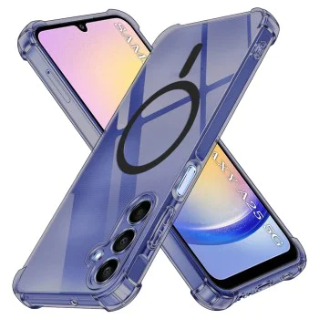 Калъф за Samsung Galaxy A25 5G - Techsuit - Удароустойчив Clear Silicone MagSafe - Опушено Черен