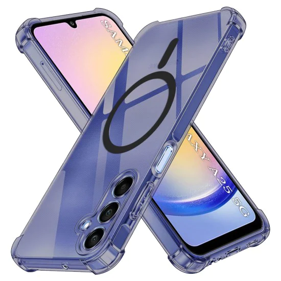 Калъф за Samsung Galaxy A25 5G - Techsuit - Удароустойчив Clear Silicone MagSafe - Опушено Черен