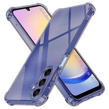 Калъф за Samsung Galaxy A25 5G - Techsuit - Удароустойчив Clear Silicone - Опушено Черен