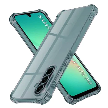 Калъф за Samsung Galaxy A26 5G - Techsuit - Удароустойчив Clear Silicone - Опушено Черен