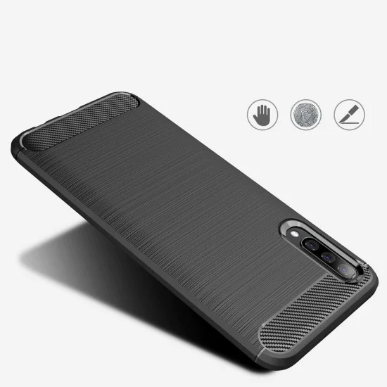 Калъф за Samsung Galaxy A30s / A50 / A50s - Carbon Silicone - Черен