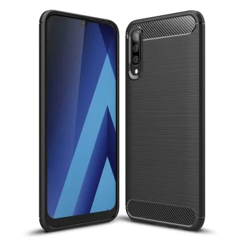 Калъф за Samsung Galaxy A30s / A50 / A50s - Carbon Silicone - Черен
