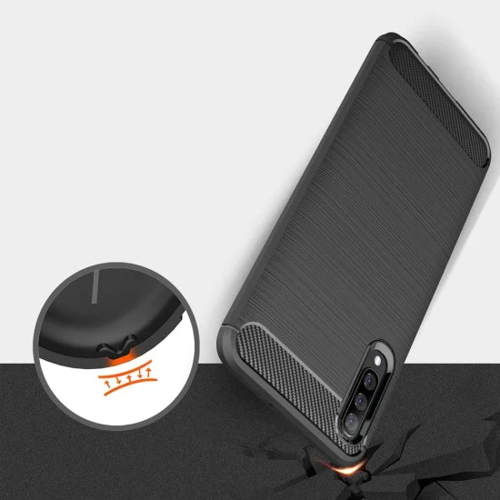 Калъф за Samsung Galaxy A30s / A50 / A50s - Carbon Silicone - Черен