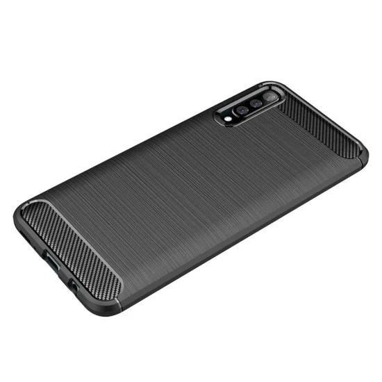 Калъф за Samsung Galaxy A30s / A50 / A50s - Carbon Silicone - Черен