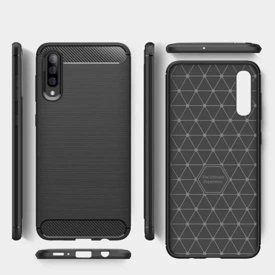 Калъф за Samsung Galaxy A30s / A50 / A50s - Carbon Silicone - Черен