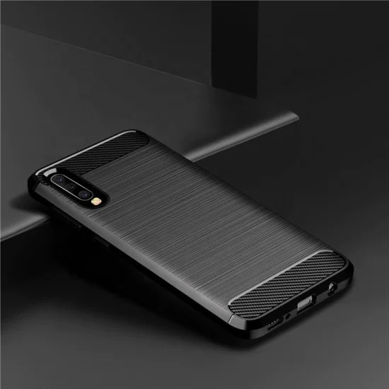 Калъф за Samsung Galaxy A30s / A50 / A50s - Carbon Silicone - Черен