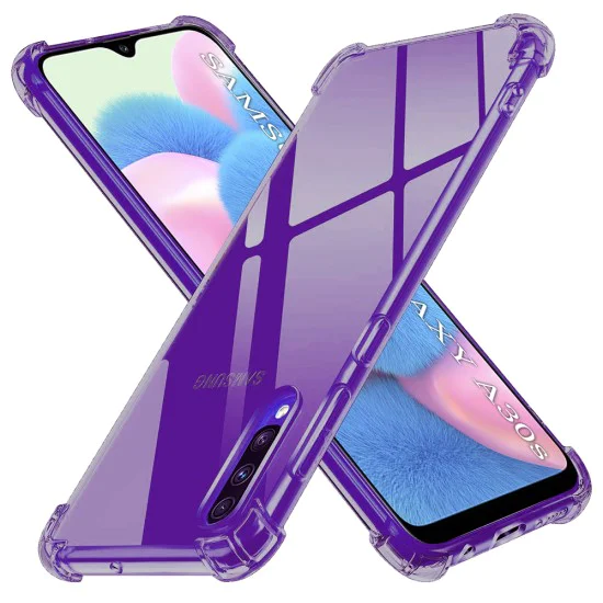 Калъф за Samsung Galaxy A30s / A50 / A50s - Techsuit - Удароустойчив Clear Silicone - Опушено Черен