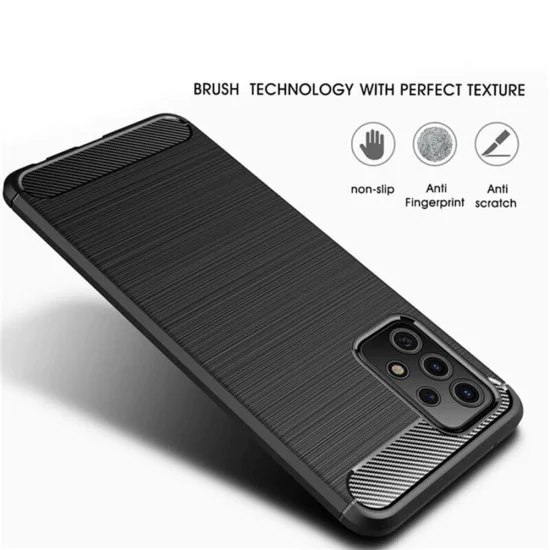 Калъф за Samsung Galaxy A32 5G - Carbon Silicone - Черен