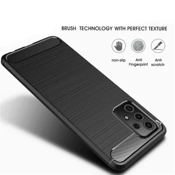 Калъф за Samsung Galaxy A32 5G - Carbon Silicone - Черен