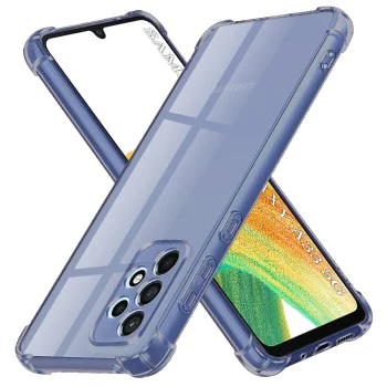 Калъф за Samsung Galaxy A33 5G - Techsuit - Удароустойчив Clear Silicone - Опушено Черен