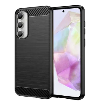 Калъф за Samsung Galaxy A35 5G - Carbon Silicone - Черен