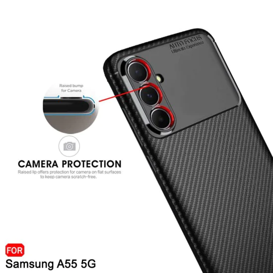 Калъф за Samsung Galaxy A35 5G - CarbonFiber - Черен