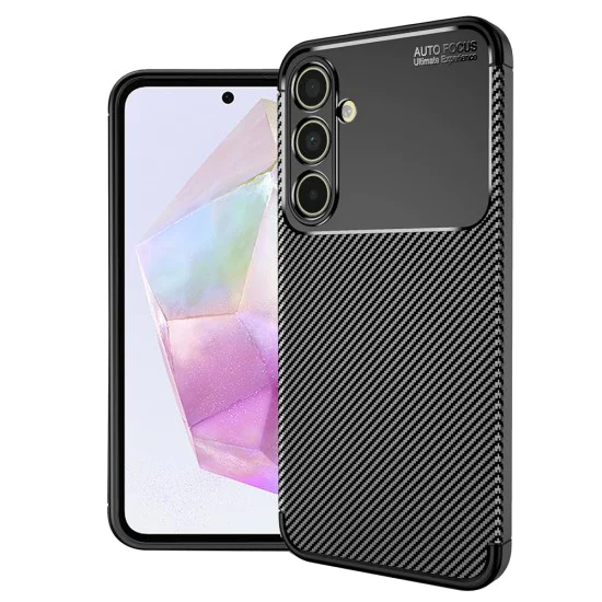 Калъф за Samsung Galaxy A35 5G - CarbonFiber - Черен