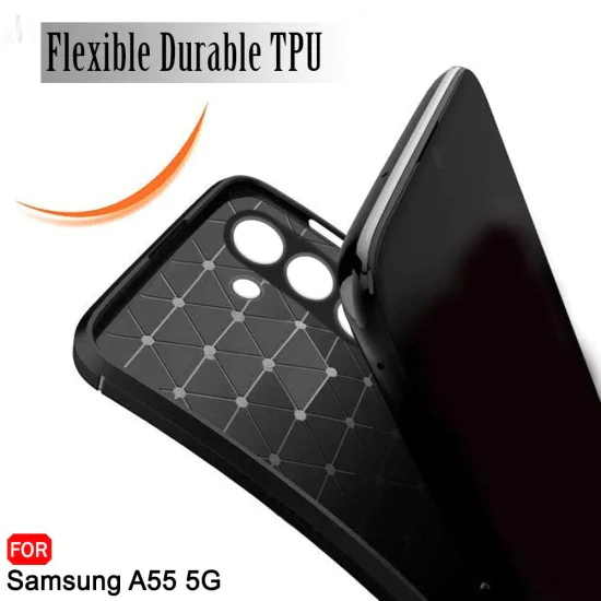 Калъф за Samsung Galaxy A35 5G - CarbonFiber - Черен
