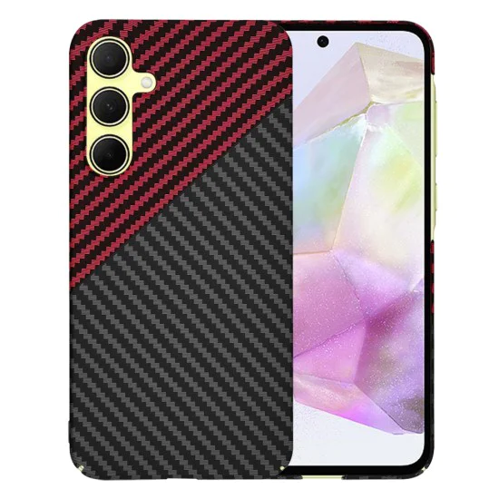 Калъф за Samsung Galaxy A35 5G - Carbonite FiberShell - Red Vortex