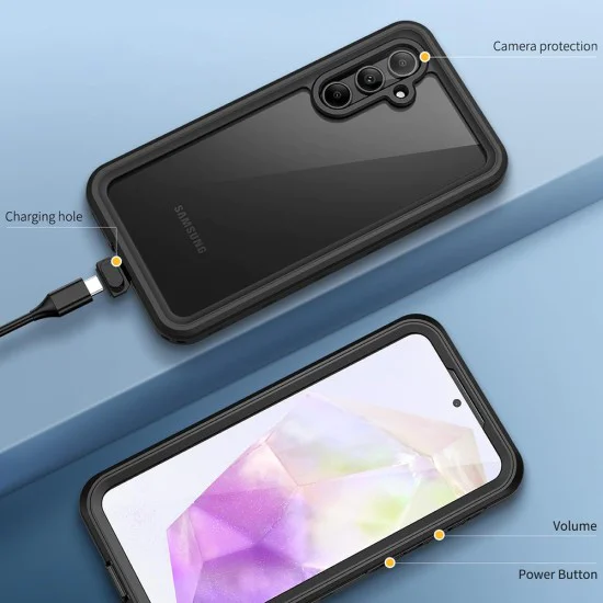 Калъф за Samsung Galaxy A35 5G - ShellBox Waterproof IP68 Case - Черен