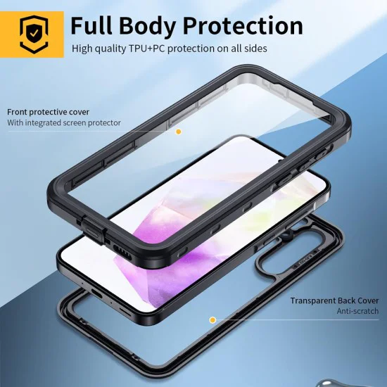 Калъф за Samsung Galaxy A35 5G - ShellBox Waterproof IP68 Case - Черен