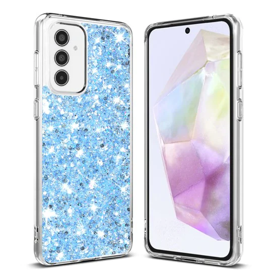 Калъф за Samsung Galaxy A35 5G - Sparkly Glitter - Син