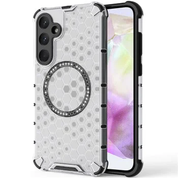 Калъф за Samsung Galaxy A35 5G - Techsuit - HoneyComb Shield MagSafe - Бял