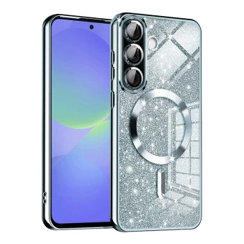 Калъф за Samsung Galaxy A36 5G - Луксозен Glitter MagSafe - Светло син