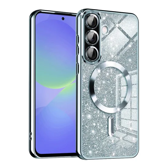 Калъф за Samsung Galaxy A36 5G - Луксозен Glitter MagSafe - Светло син