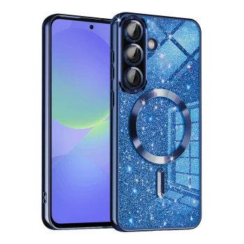 Калъф за Samsung Galaxy A36 5G - Luxury Glitter MagSafe - Deep Blue