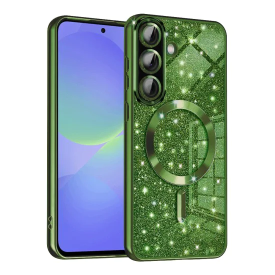 Калъф за Samsung Galaxy A36 5G - Luxury Glitter MagSafe - Deep Green