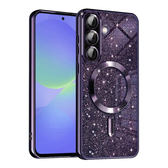 Калъф за Samsung Galaxy A36 5G - Luxury Glitter MagSafe - Deep Purple