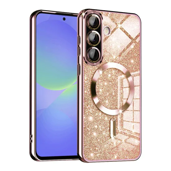 Калъф за Samsung Galaxy A36 5G - Luxury Glitter MagSafe - Rose Gold