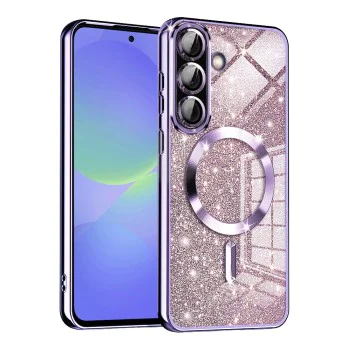 Калъф за Samsung Galaxy A36 5G - Luxury Glitter MagSafe - Светло лилав