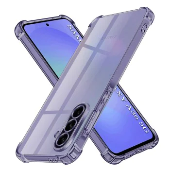 Калъф за Samsung Galaxy A36 5G - Techsuit - Удароустойчив Clear Silicone - Опушено Черен